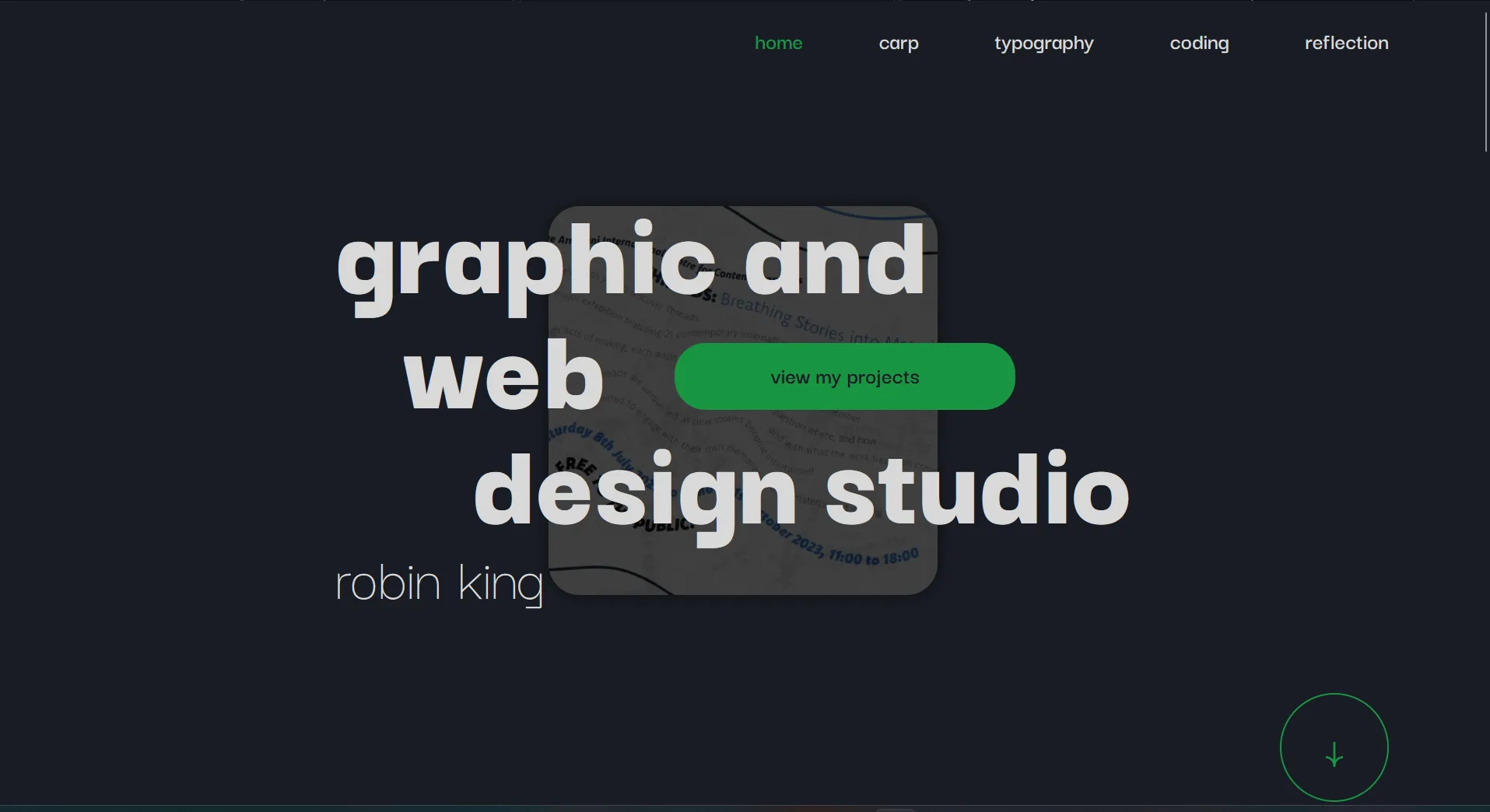 Screenshot of my Graphic and Web Design Studio Portfolio